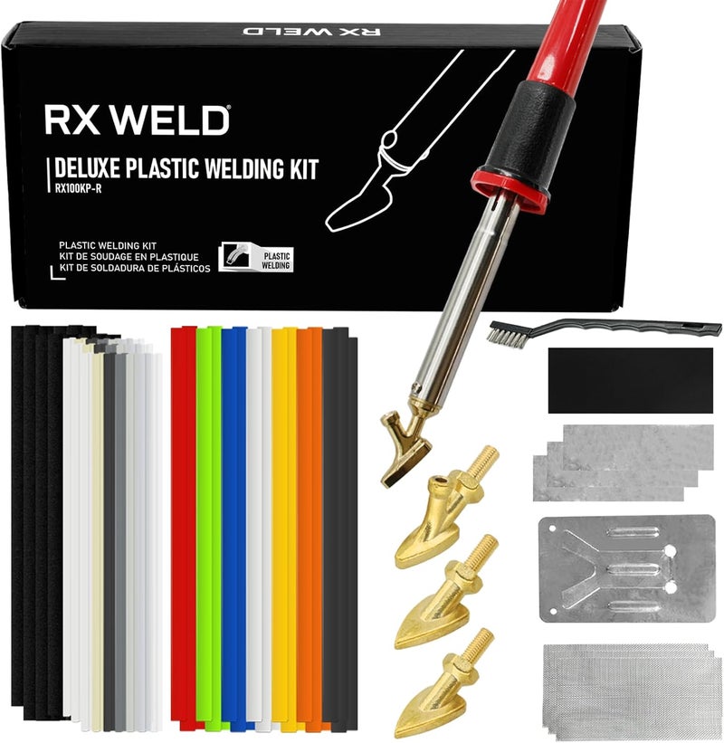 RX WELD Deluxe Plastic Welding Kit, 100W Welder Repair Kit for Automotive Car Bumper - Image 1